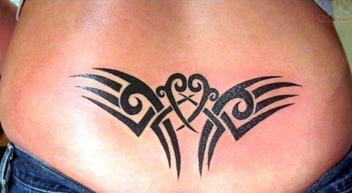 Lowerback Heart Tribal Tattoo